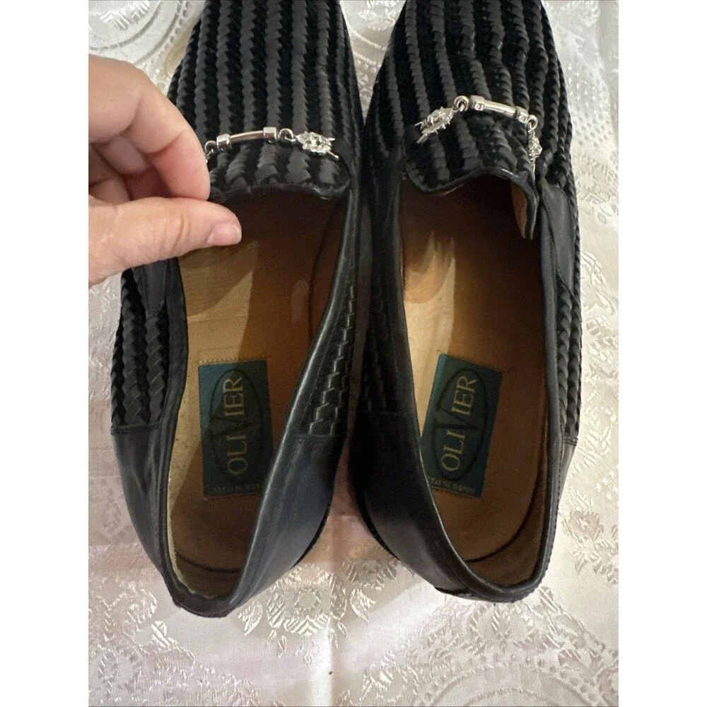 Olivier 12 Woven Black Shoes Made In Italy